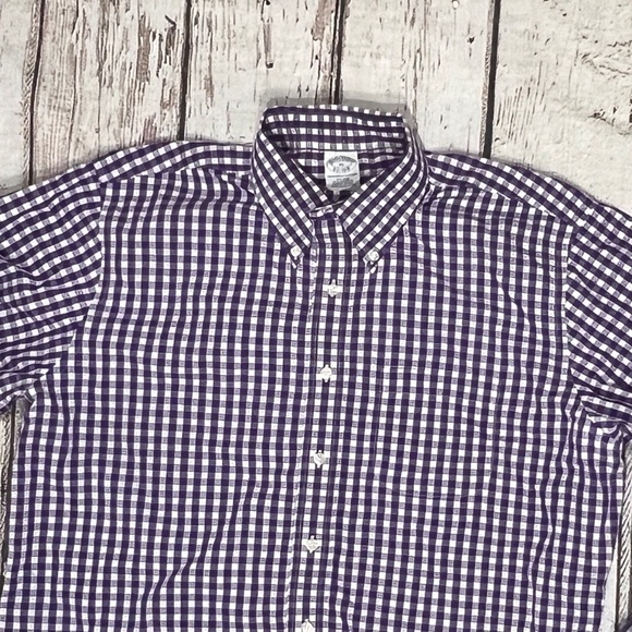 Brooks Brothers Button Down Purple Dress Shirt Long Sleeve - Picture 2 of 5